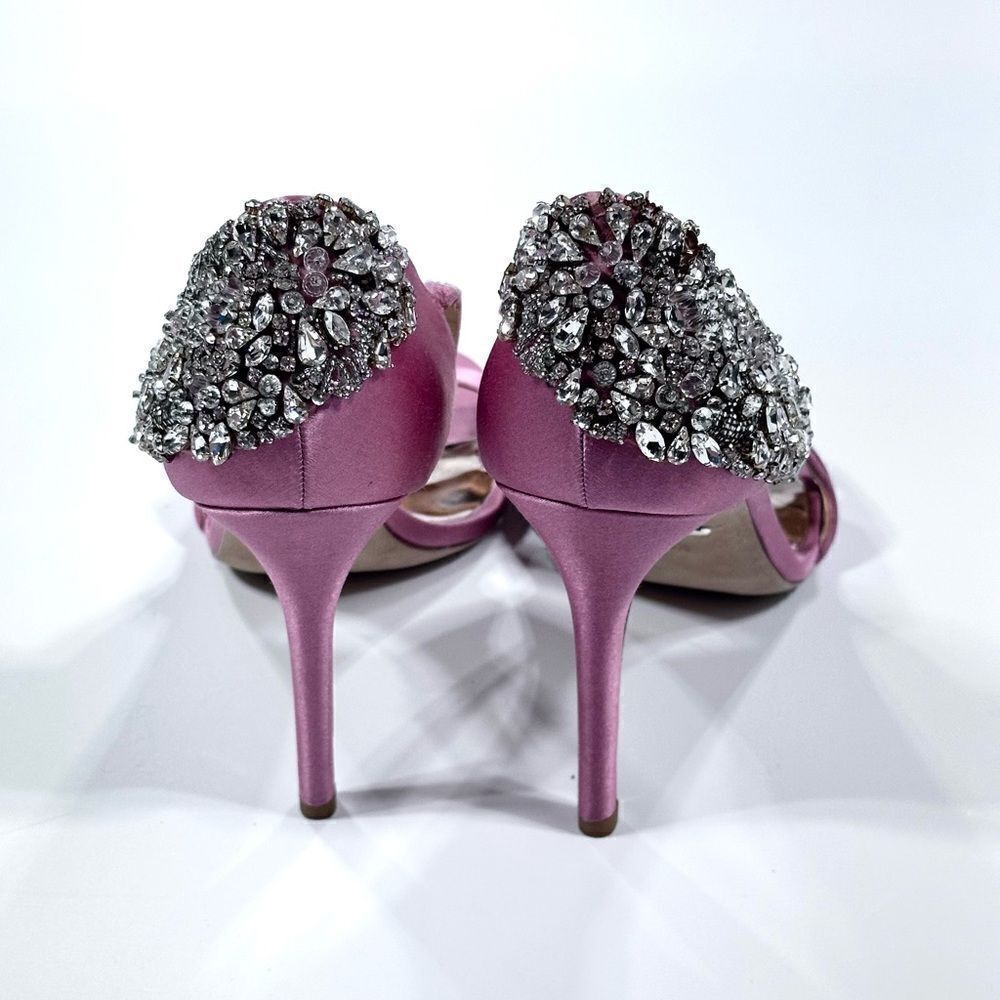Badgley Mischka pink rhinestone stiletto bridal collection heel 8.5 - Picture 2 of 9